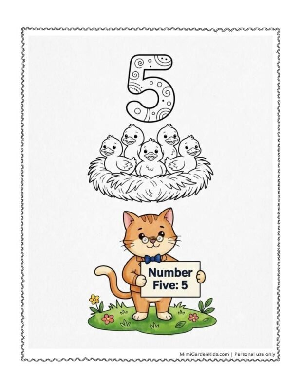 number 5 coloring page