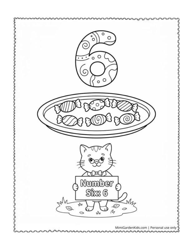 number 6 coloring page