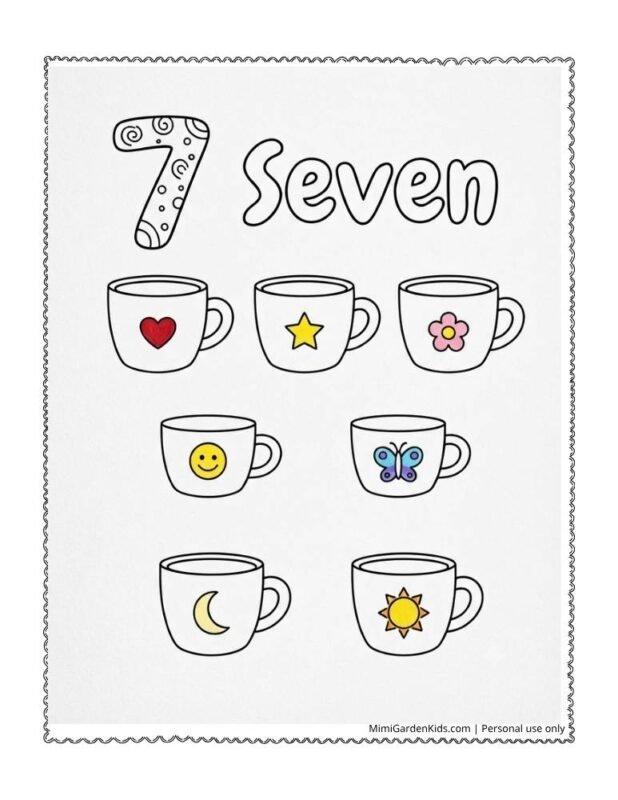 number 7 coloring page