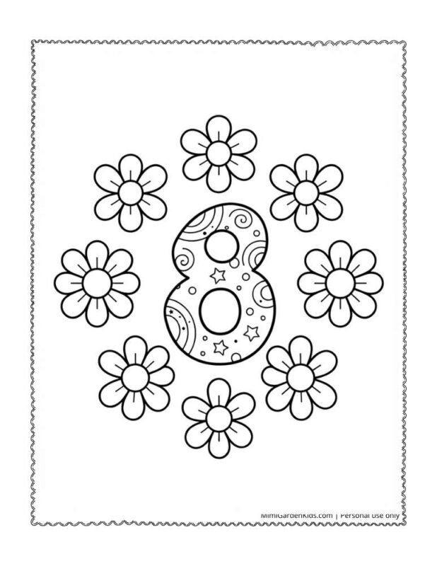 number 8 coloring page