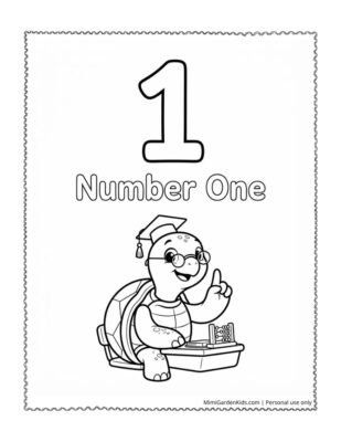 number one coloring page