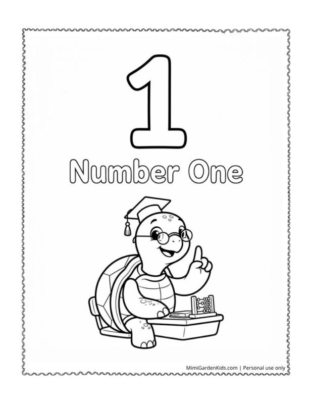 number one coloring page
