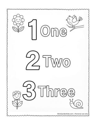 numbers coloring pages free printable