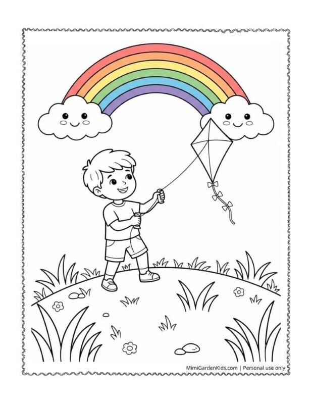 preschool rainbow coloring page