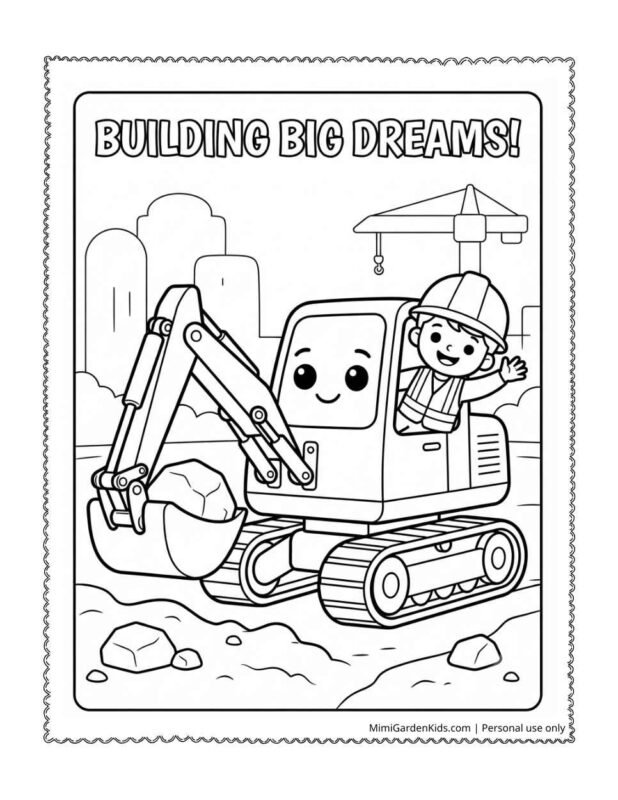 printable excavator coloring pages