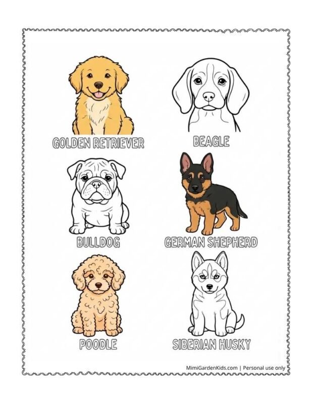 puppy coloring pages to print free