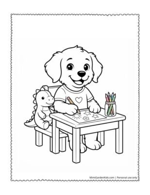 puppy free printable coloring pages