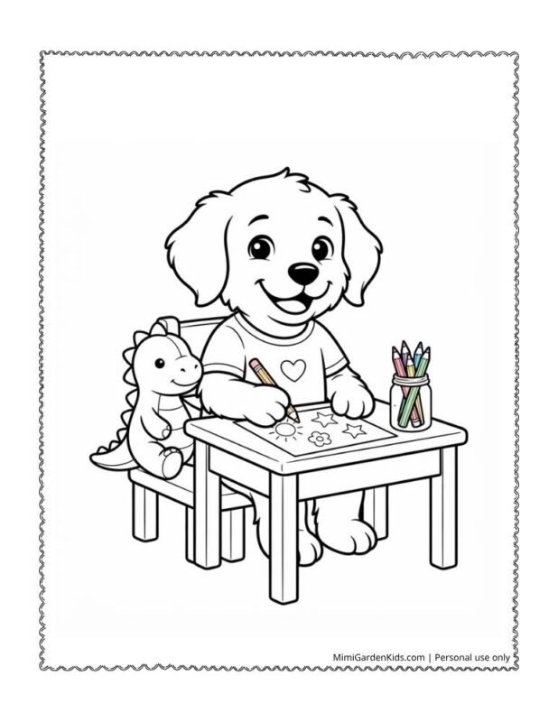 puppy free printable coloring pages