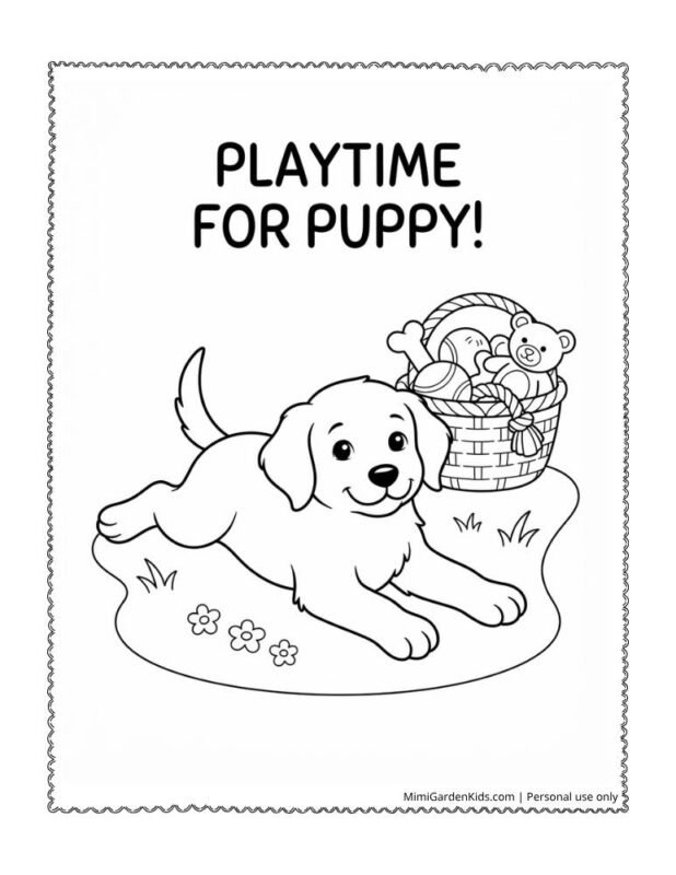 puppy printable coloring pages