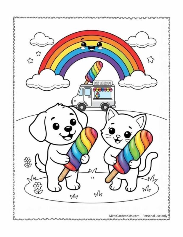 rainbow Ice Pop coloring pages
