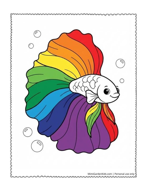 rainbow fish color page