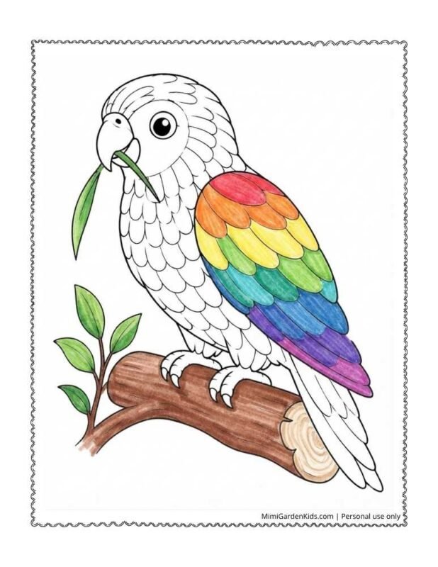 rainbow lorikeet colouring pages