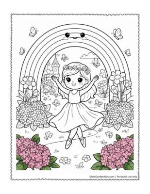 rainbow princess coloring pages