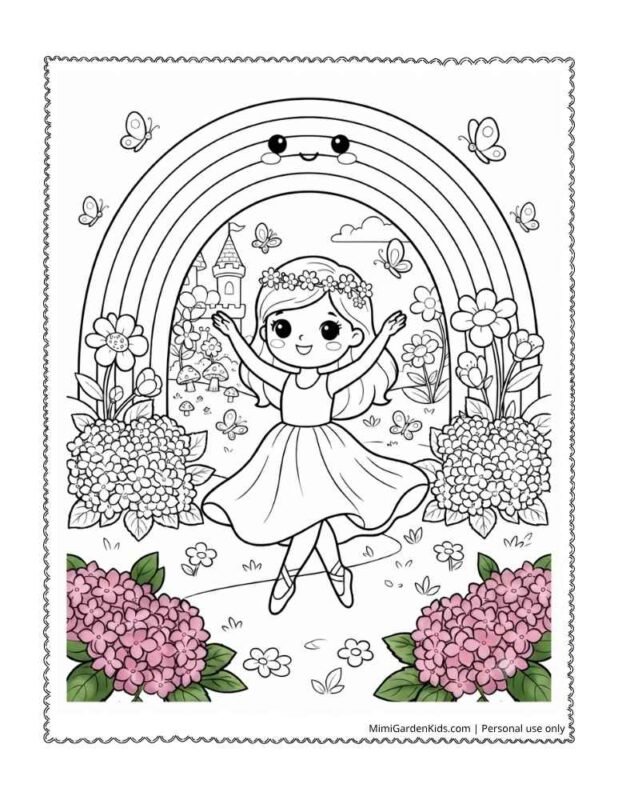 rainbow princess coloring pages