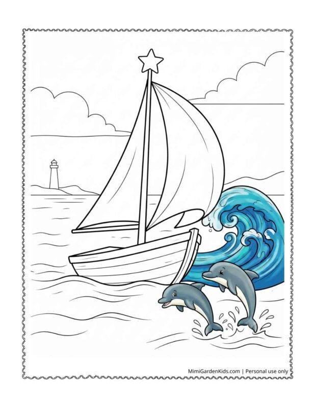 sailboat coloring page
