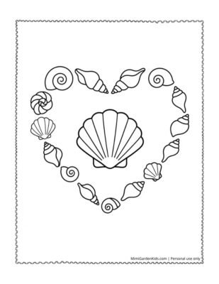 seashell printable coloring pages