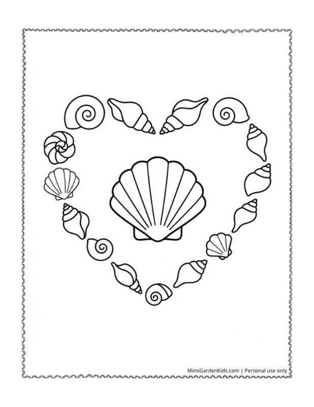 seashell printable coloring pages