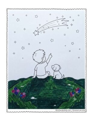 shooting star coloring page jp