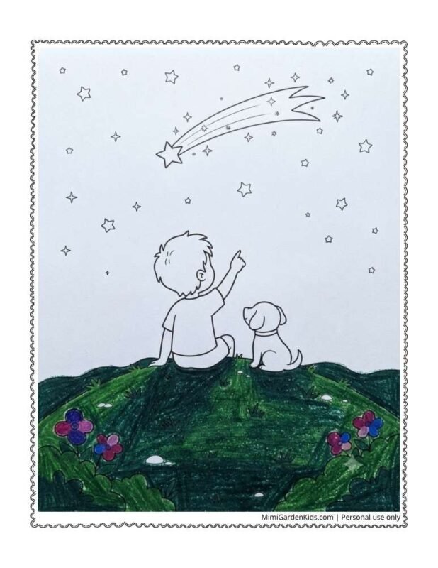 shooting star coloring page jp