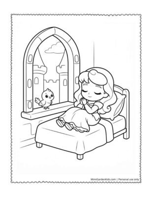 sleeping beauty coloring page