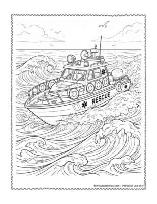 speed boat coloring pages