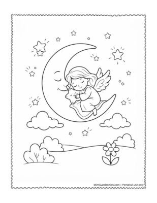 starry night coloring page