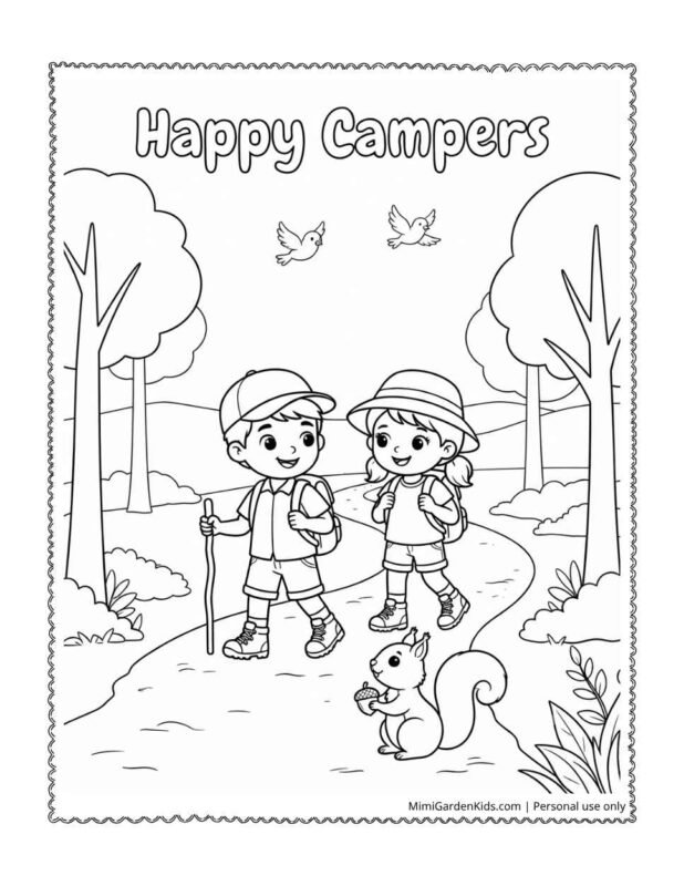 summer camping coloring pages