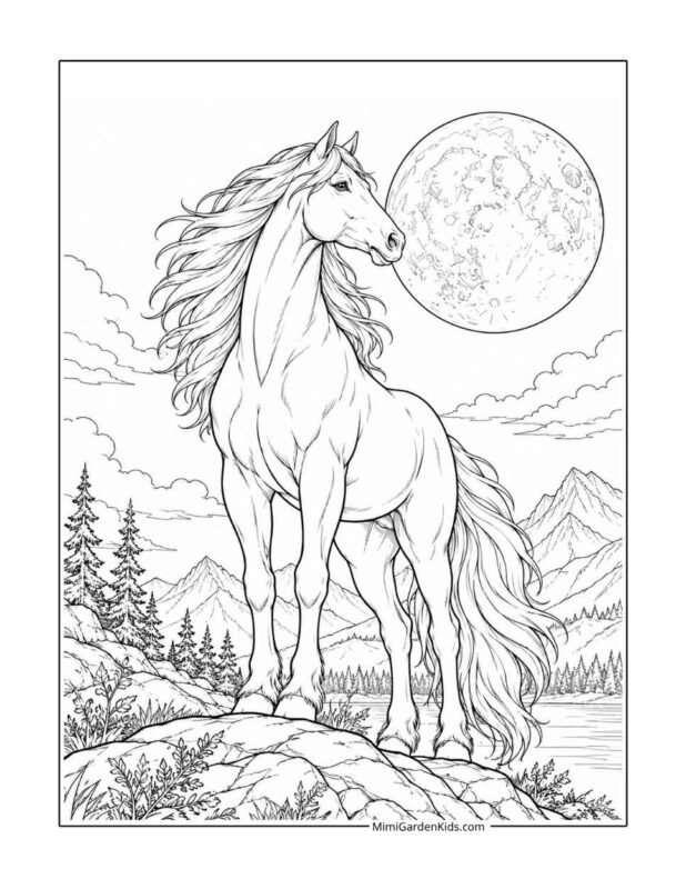 adult horse coloring pages free printable