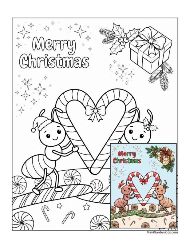 candy cane printable coloring pages