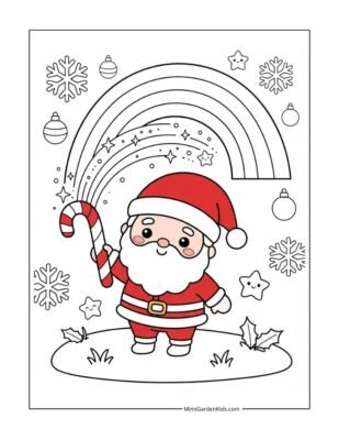 christmas rainbow coloring page free printable
