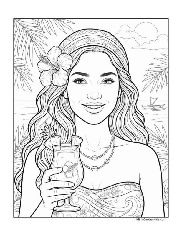 coloring page hawaii free printable