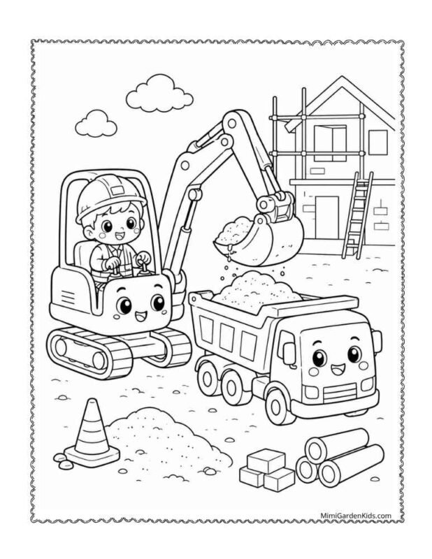 coloring pages construction trucks