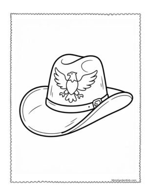 coloring pages cowboy hat
