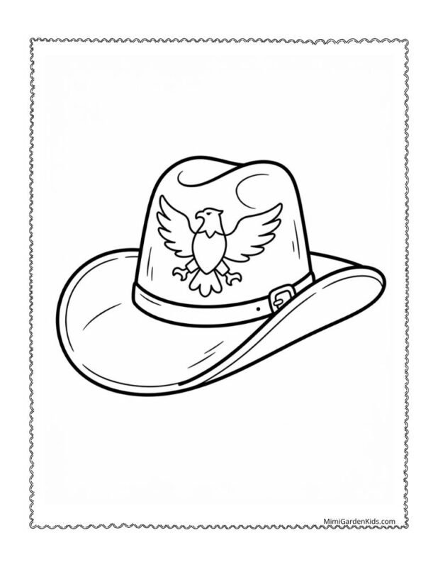 coloring pages cowboy hat