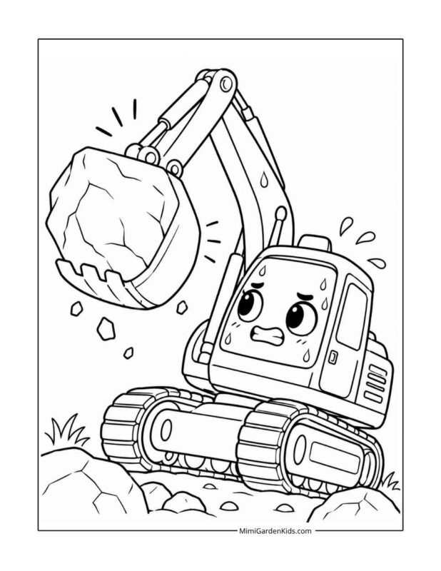 coloring pages excavator free printable