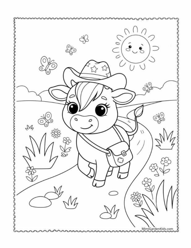 coloring pages for cow free printable