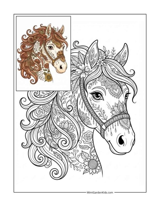 coloring pages for horses free printable and download for adults