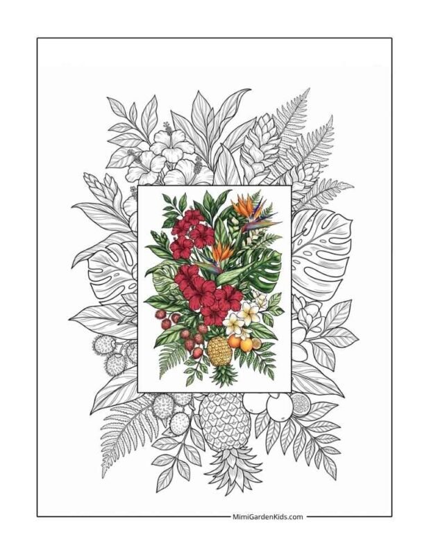 coloring pages hawaiian flowers free printable and download