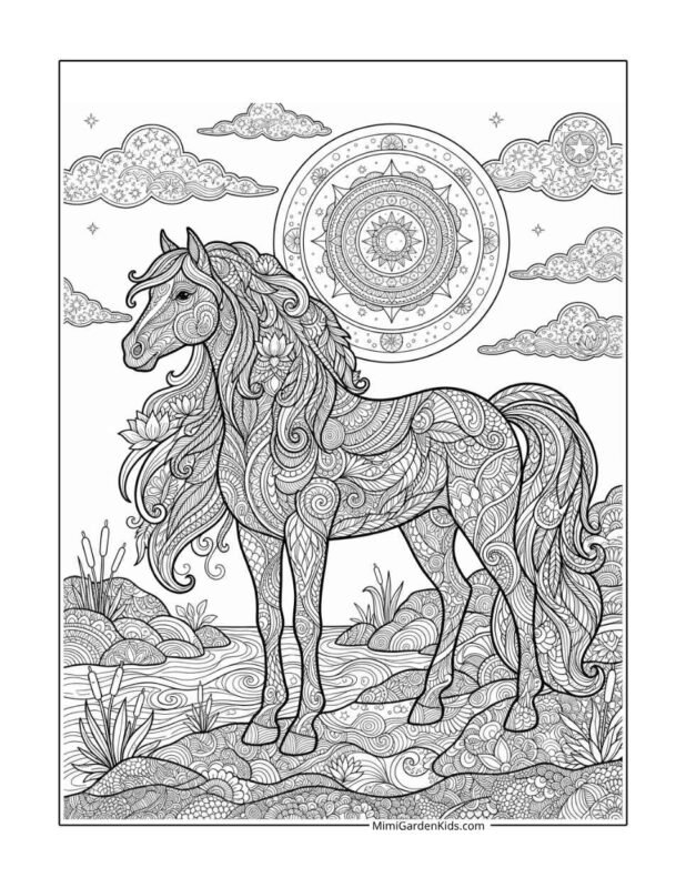 coloring pages horses free printable for adults