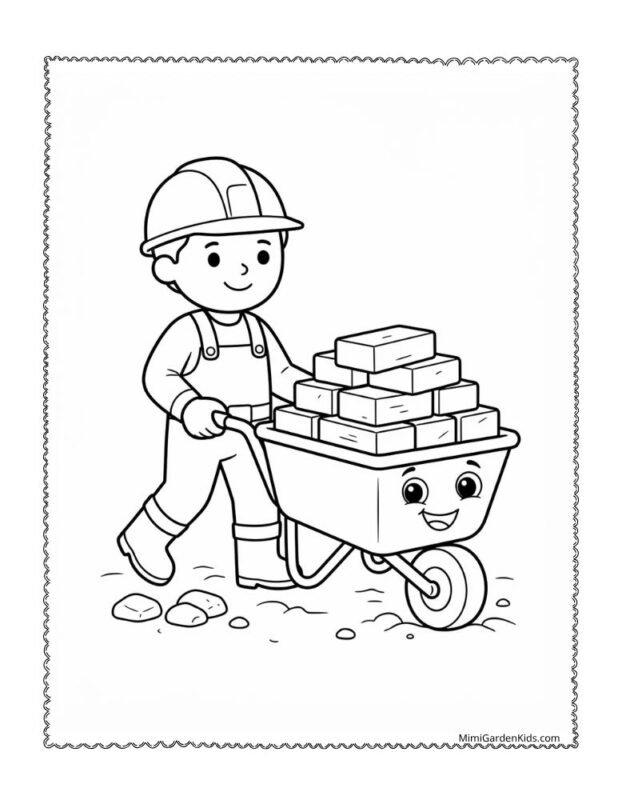 coloring pages of construction workers