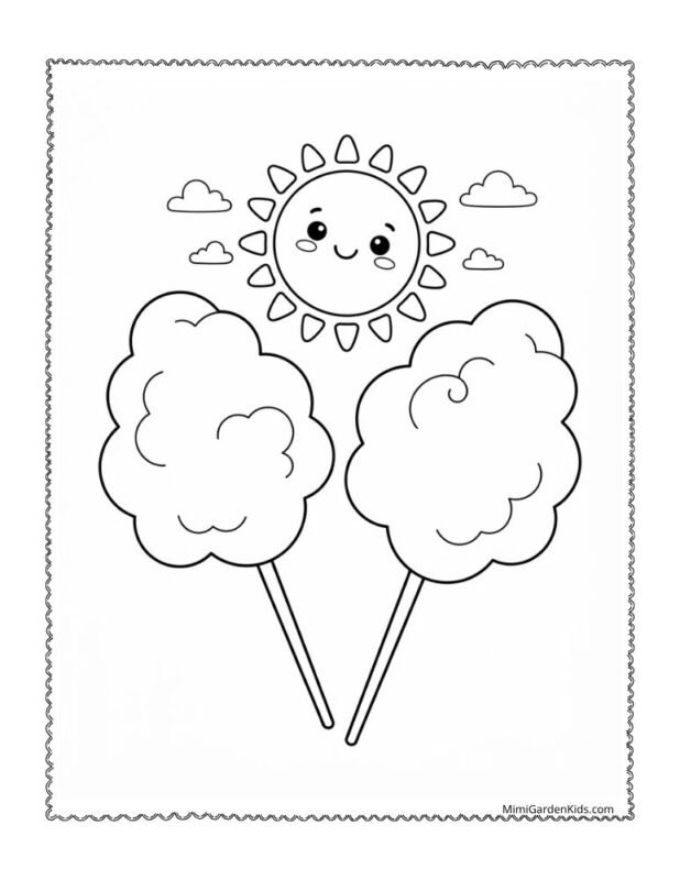 Coloring Pages of Cotton Candy