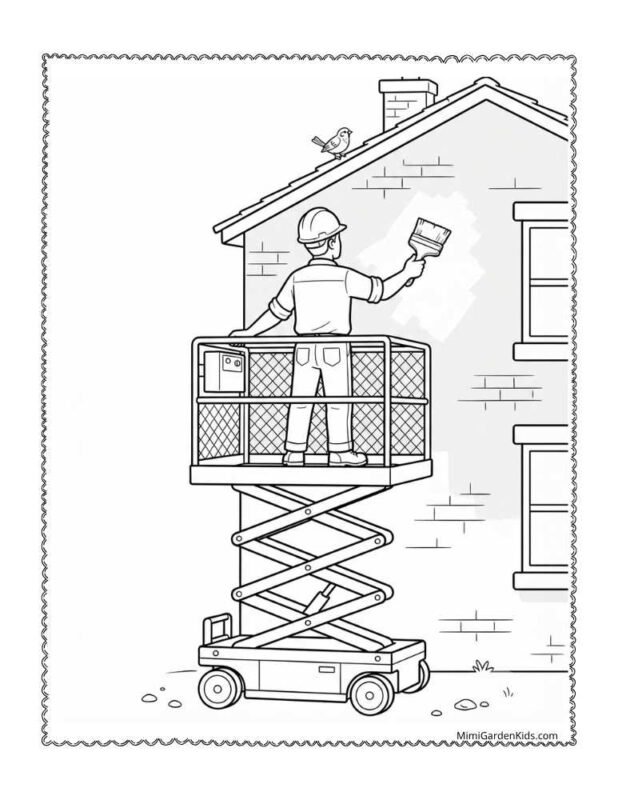 construction coloring pages free printable