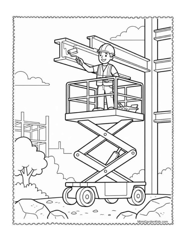 construction printable coloring pages free download
