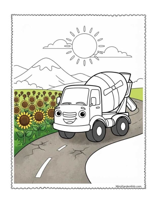 construction truck coloring page