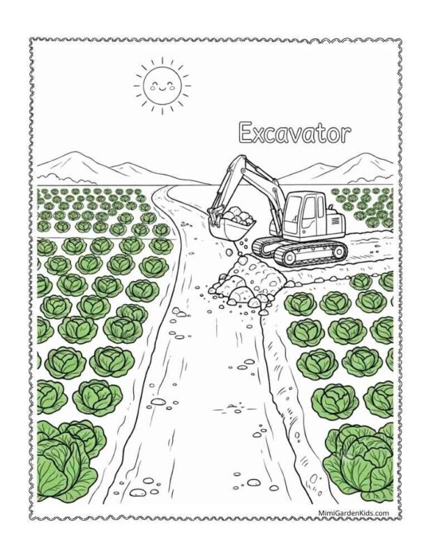 construction vehicle coloring page free printable