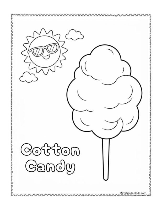 cotton candy coloring pages free printable