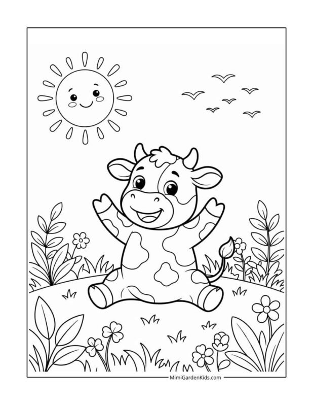 cow coloring pages cute free printable for kids