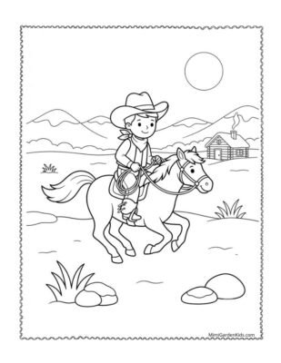 cowboy coloring pages free
