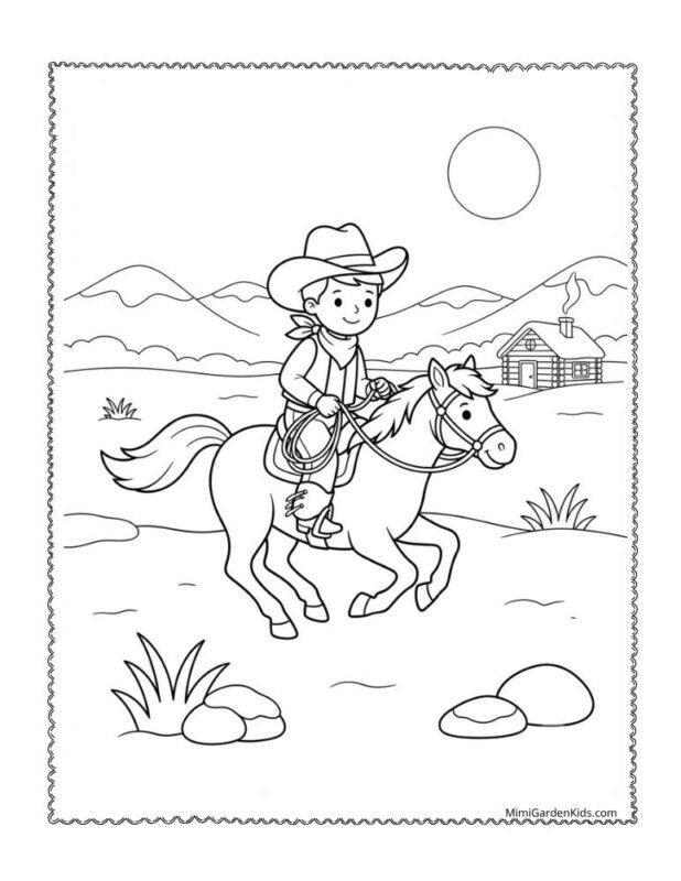 cowboy coloring pages free