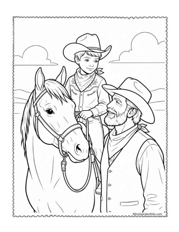 cowboys coloring page free printable and download